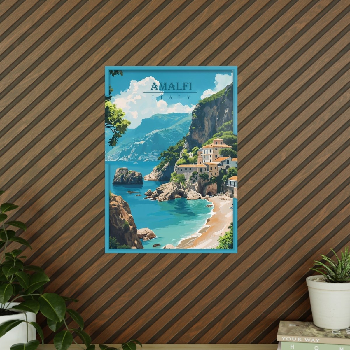 Amalfi Travel Poster – Traumhafte Küstenlandschaft - Poster bei HappyHugPixels