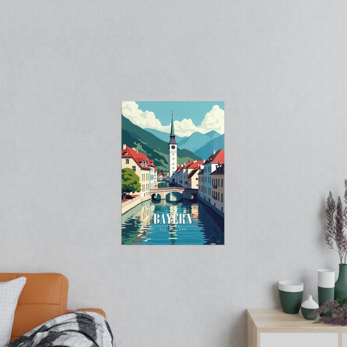 Bayern Reiseposter - Idyllische Alpenstadt auf Premium - Fotopapier - Poster bei HappyHugPixels