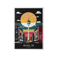 Berlin Poster Fernsehturm – Minimalistisches Travelposter von Berlin - Poster bei HappyHugPixels