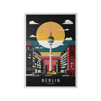 Berlin Poster Fernsehturm – Minimalistisches Travelposter von Berlin - Poster bei HappyHugPixels