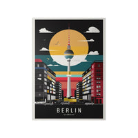 Berlin Poster Fernsehturm – Minimalistisches Travelposter von Berlin - Poster bei HappyHugPixels