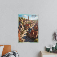 Brügge Poster in Belgien – Idyllisches Travelposter Stadtansicht - Poster bei HappyHugPixels