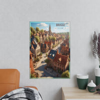 Brügge Poster in Belgien – Idyllisches Travelposter Stadtansicht - Poster bei HappyHugPixels