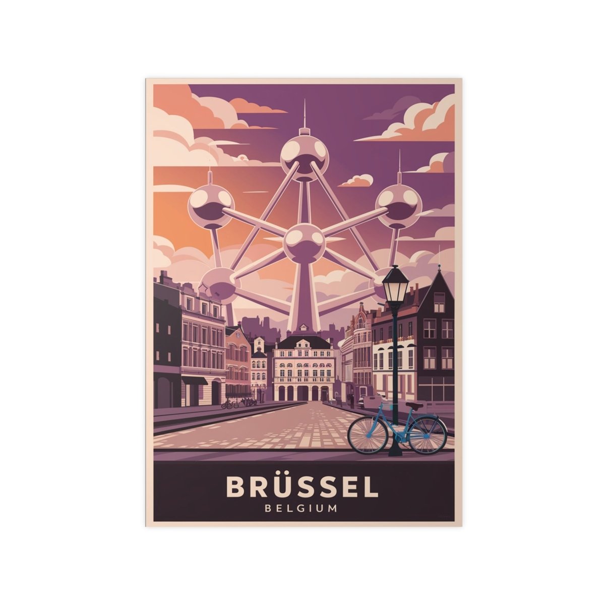 Brüssel Reiseposter - Atomium in Belgien Retro - Stil - Poster bei HappyHugPixels