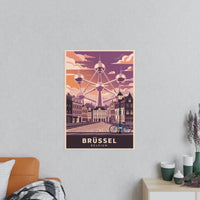 Brüssel Reiseposter - Atomium in Belgien Retro - Stil - Poster bei HappyHugPixels