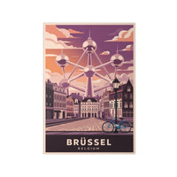 Brüssel Reiseposter - Atomium in Belgien Retro - Stil - Poster bei HappyHugPixels