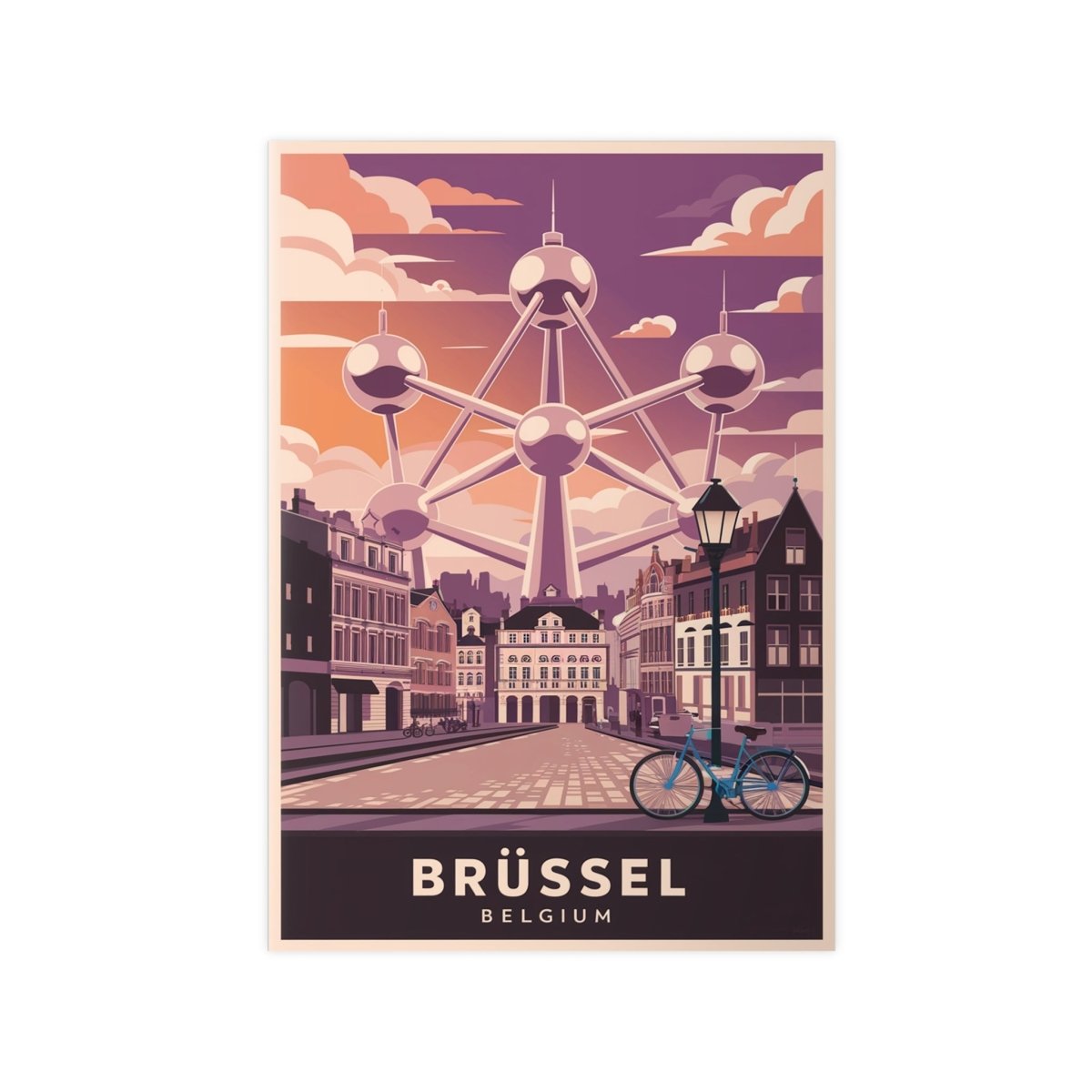 Brüssel Reiseposter - Atomium in Belgien Retro - Stil - Poster bei HappyHugPixels