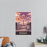 Brüssel Reiseposter - Atomium in Belgien Retro - Stil - Poster bei HappyHugPixels