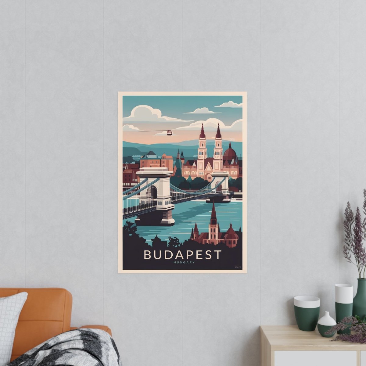 Budapest Reiseposter - Ungarische Hauptstadt Kunstdruck - Poster bei HappyHugPixels