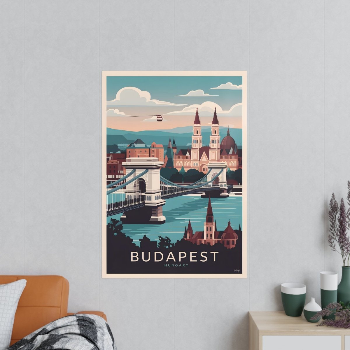 Budapest Reiseposter - Ungarische Hauptstadt Kunstdruck - Poster bei HappyHugPixels