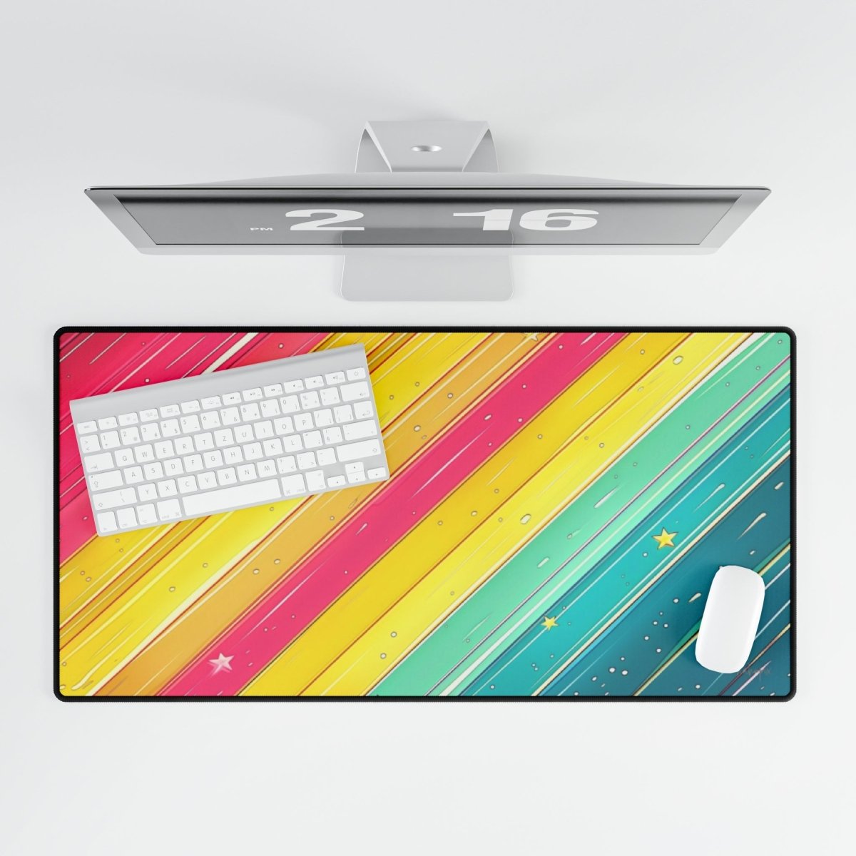 Bunte Streifen Sternschnuppe XXL Gaming Mauspad - Premium Qualität - Mousepad bei HappyHugPixels