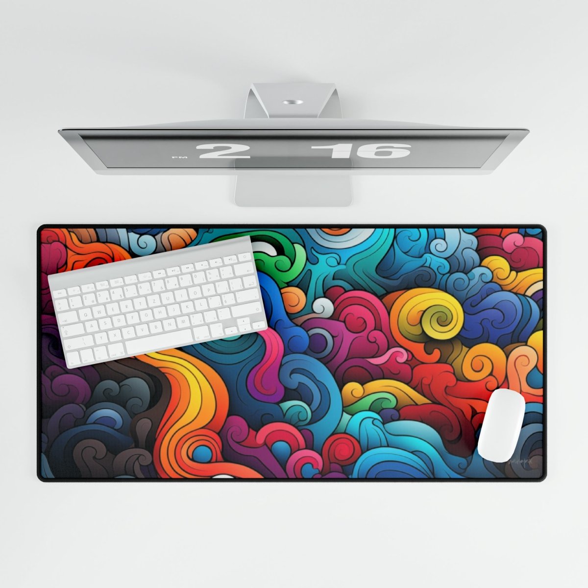 Buntes Florales Vortex XXL Gaming Mauspad - Premium Qualität - Mousepad bei HappyHugPixels