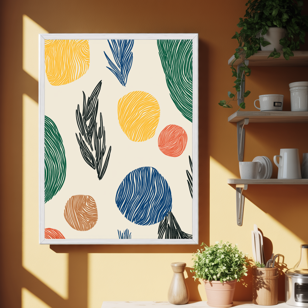 Organische Formen Leinwandbild - Abstrakte Natur Kunst in Erdtönen für modernes Wohnen merchOne