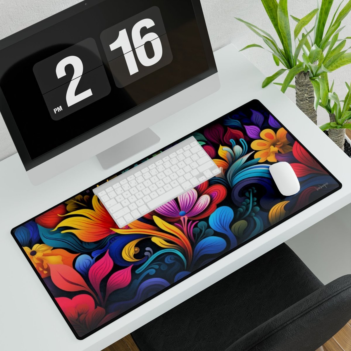 Cosmic Flower XXL Gaming Mauspad – Lebendiges Design - Mousepad bei HappyHugPixels