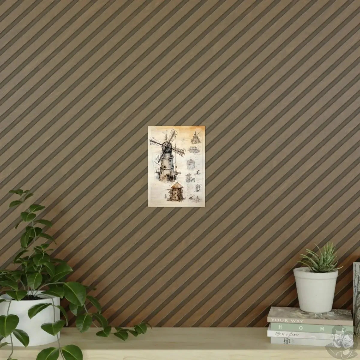 da Vinci Design Windmühle - Unbekanntes KI Poster von daVinci merchOne