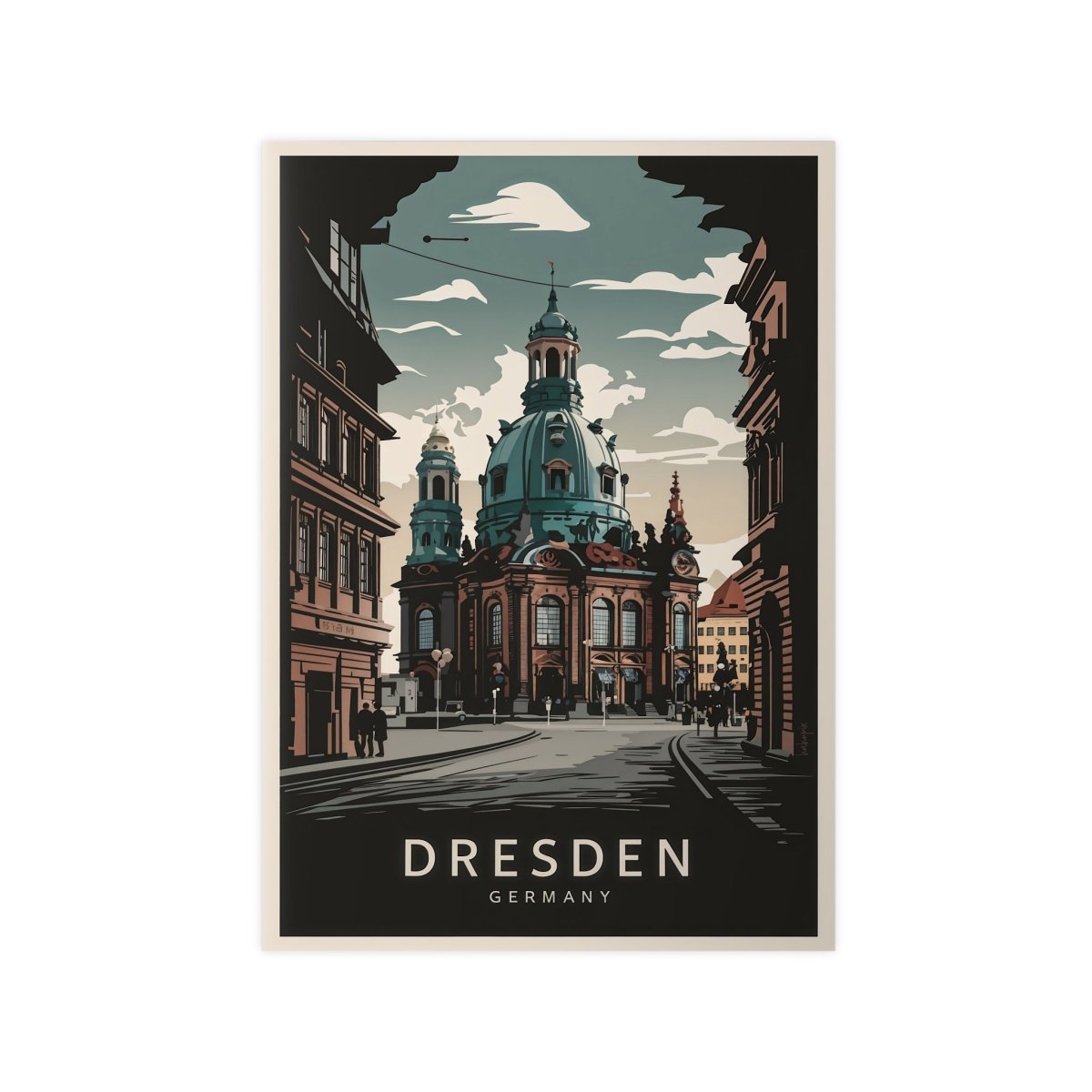 Dresden Frauenkirche - Vintage Travelposter - Poster bei HappyHugPixels