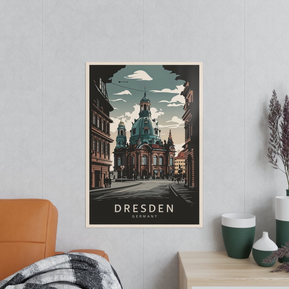 Dresden Frauenkirche - Vintage Travelposter - Poster bei HappyHugPixels