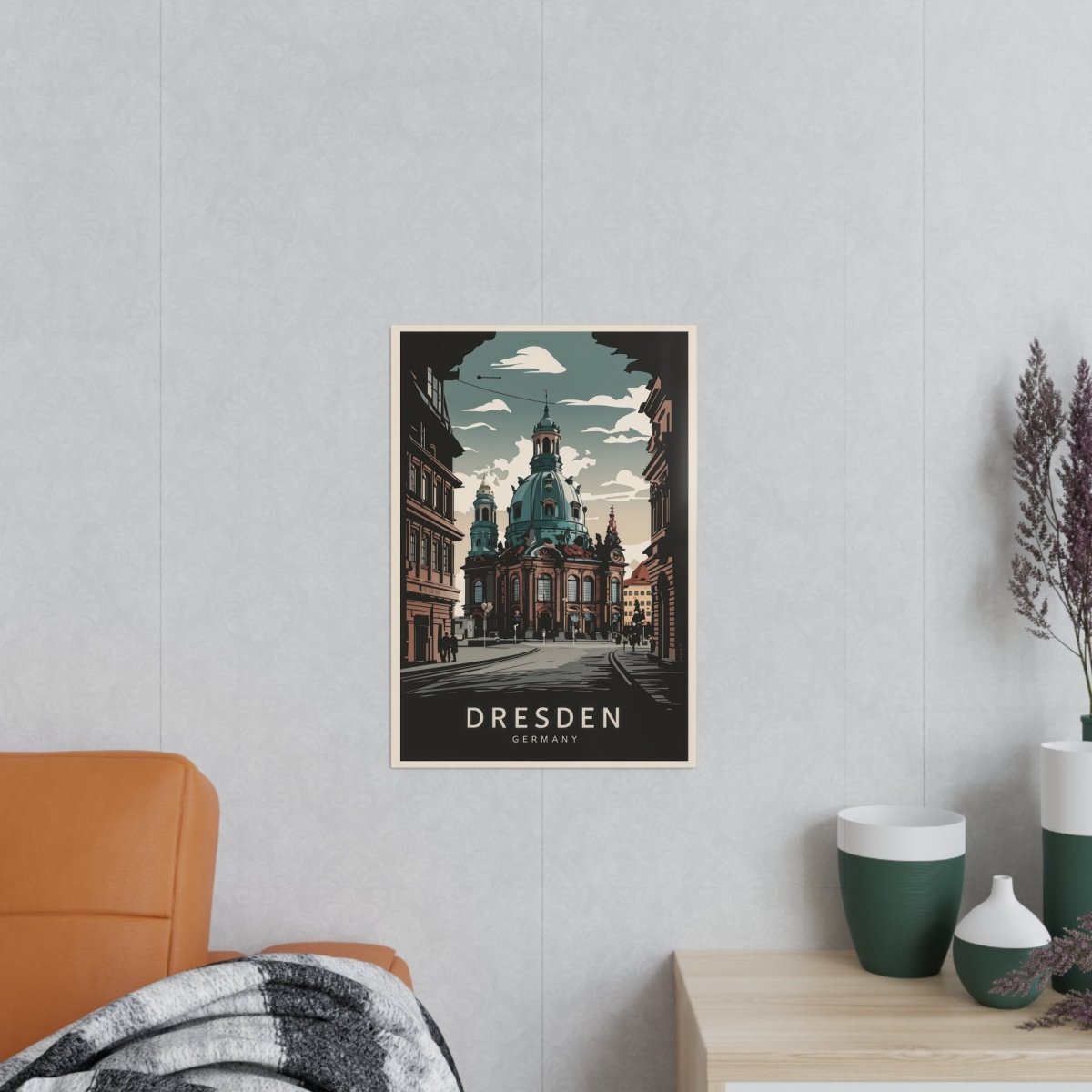 Dresden Frauenkirche - Vintage Travelposter - Poster bei HappyHugPixels