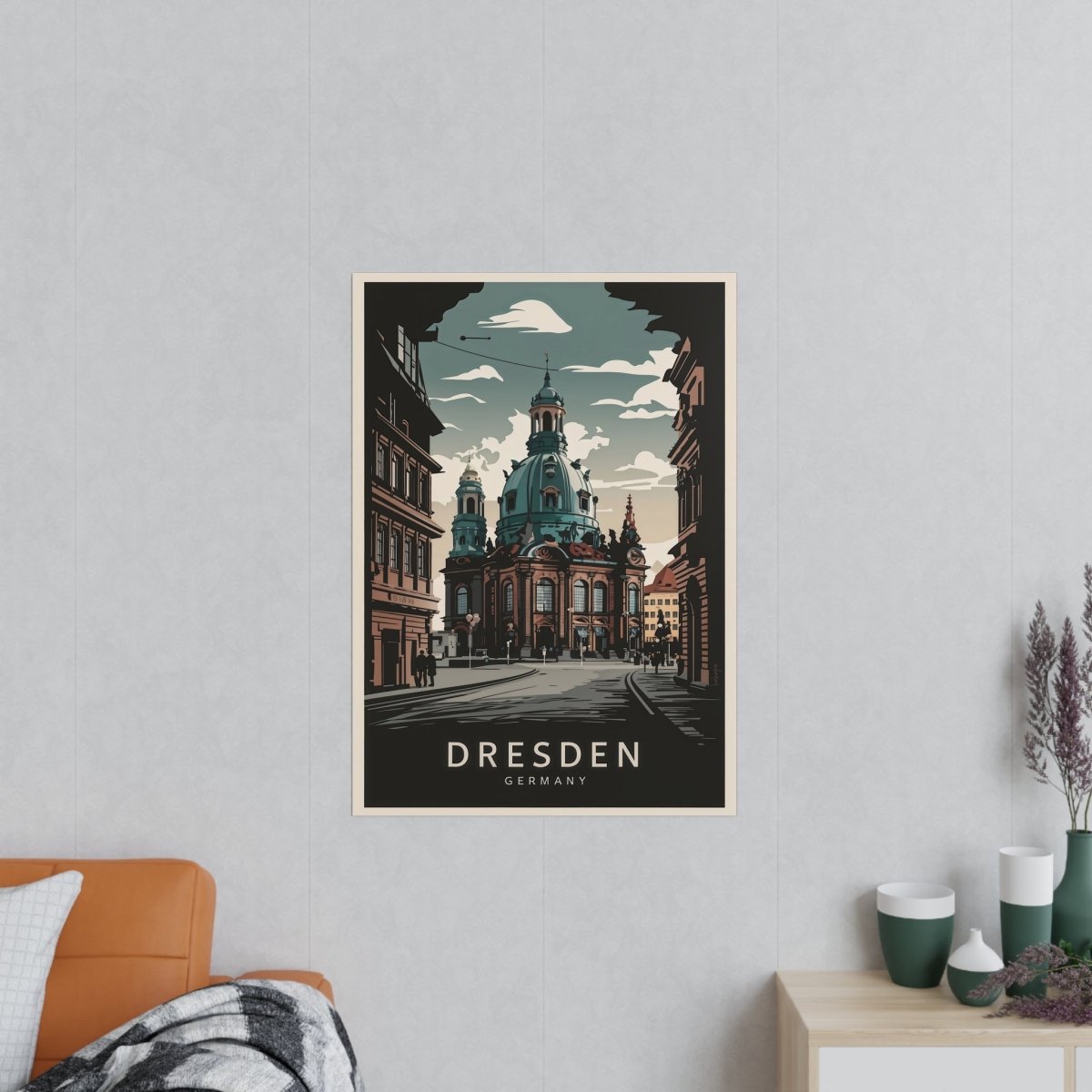 Dresden Frauenkirche - Vintage Travelposter - Poster bei HappyHugPixels