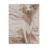 Dynamisches Hundebild Leinwand - Retriever in Line Draw Stil - Canvas bei HappyHugPixels