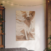 Dynamisches Hundebild Leinwand - Retriever in Line Draw Stil - Canvas bei HappyHugPixels