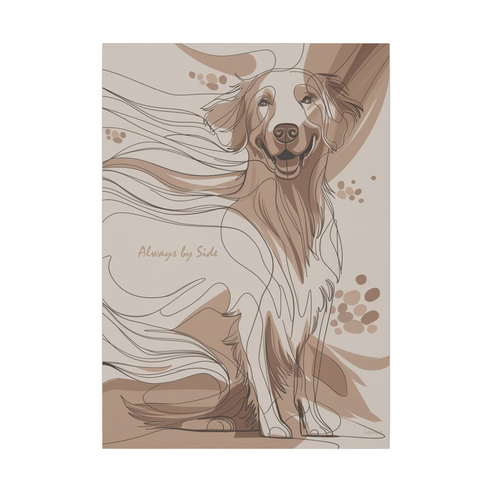 Dynamisches Hundebild Leinwand - Retriever in Line Draw Stil - Canvas bei HappyHugPixels