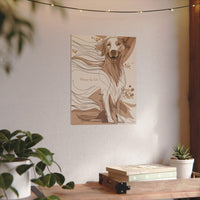 Dynamisches Hundebild Leinwand - Retriever in Line Draw Stil - Canvas bei HappyHugPixels