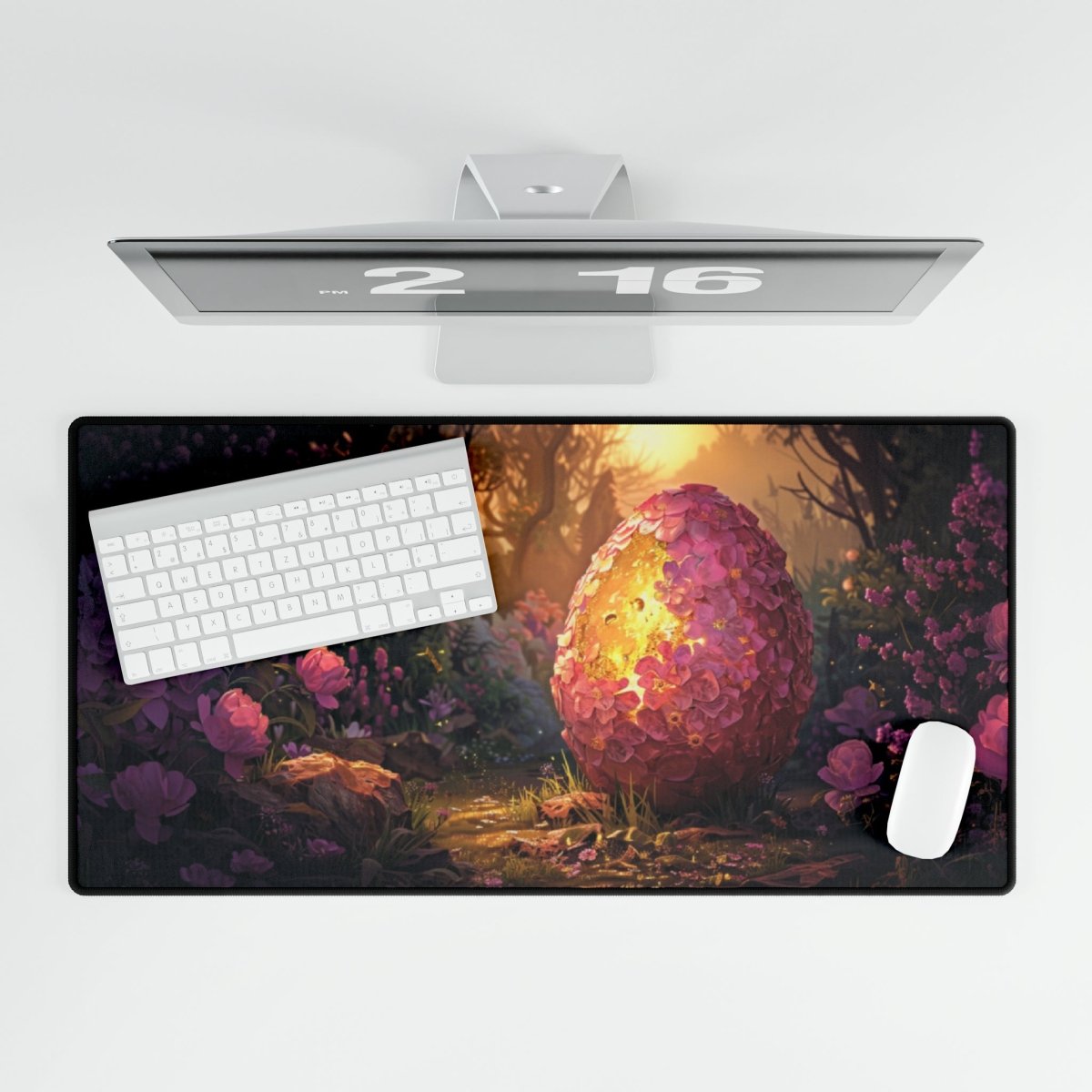 Ei - nzigartiges Oster XXL Gaming Mauspad - Blühende Blumen & Ei - Motiv - Mousepad bei HappyHugPixels