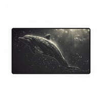 Elegantes Delfin Mauspad - Meeresruhe in Monochrom (60x35cm/80x40cm) - HappyHugPixels