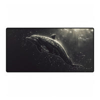 Elegantes Delfin Mauspad - Meeresruhe in Monochrom (60x35cm/80x40cm) - HappyHugPixels