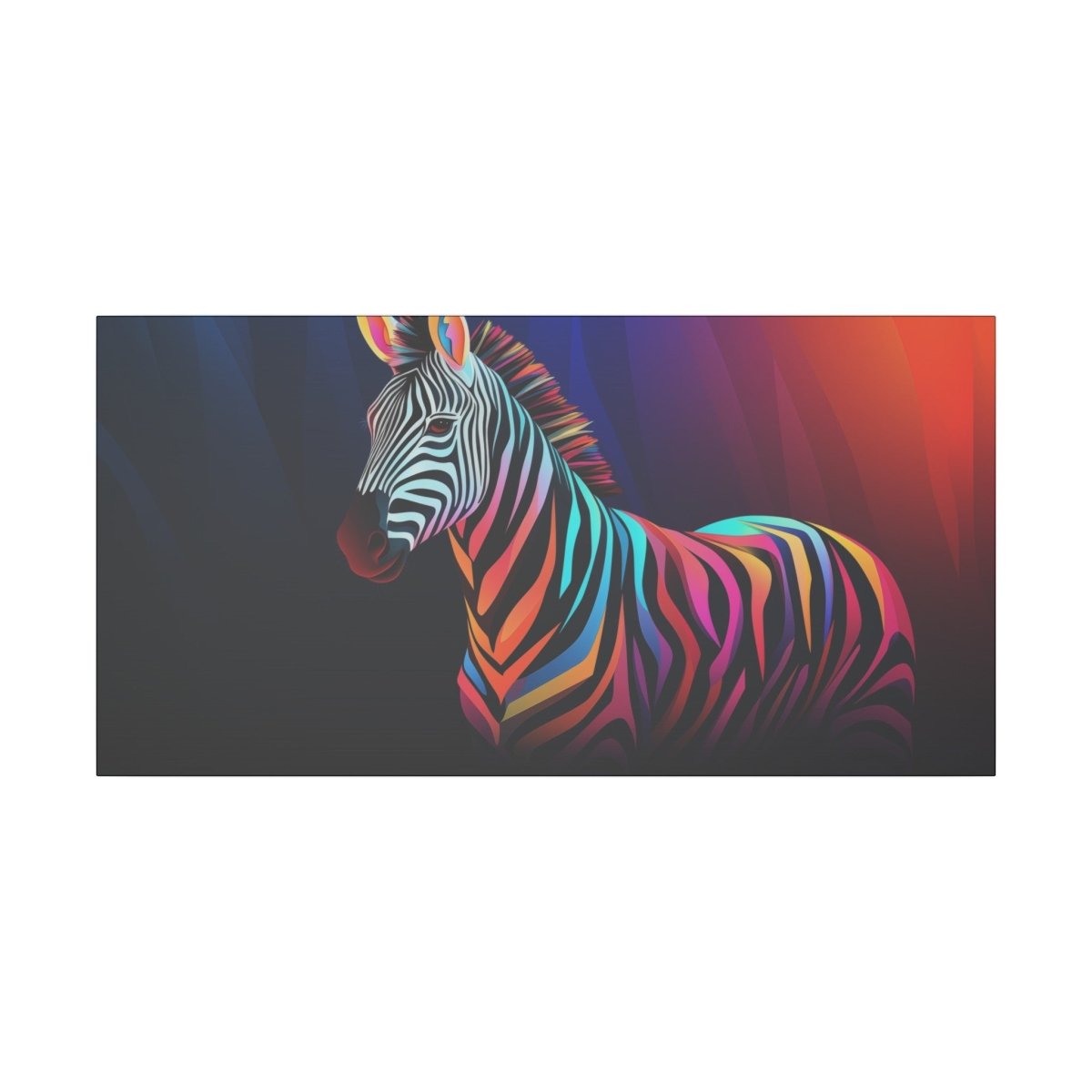 Farbenfrohes Zebra Leinwandbild - Hochwertige Wanddekoration - Canvas bei HappyHugPixels