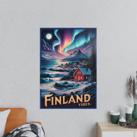 Finnland Travelposter – Magische Nordlichter - Poster bei HappyHugPixels