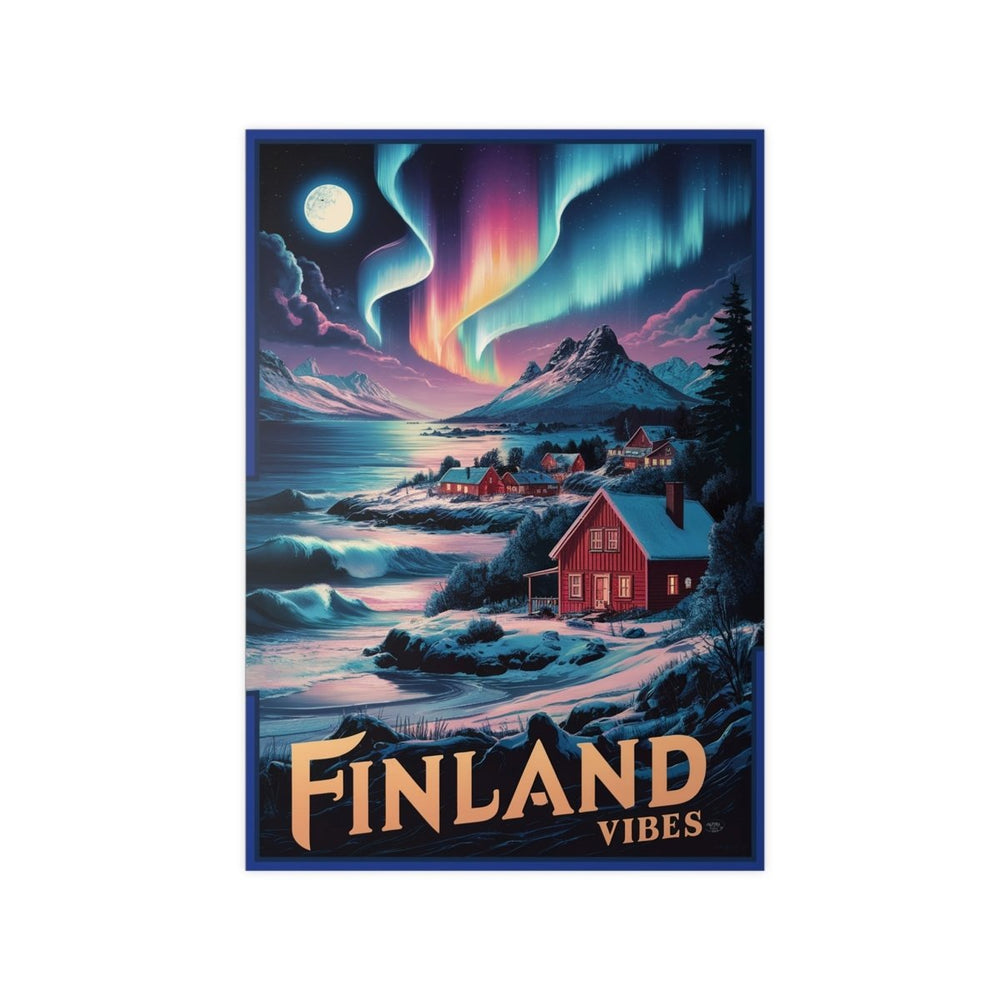 Finnland Travelposter – Magische Nordlichter - Poster bei HappyHugPixels