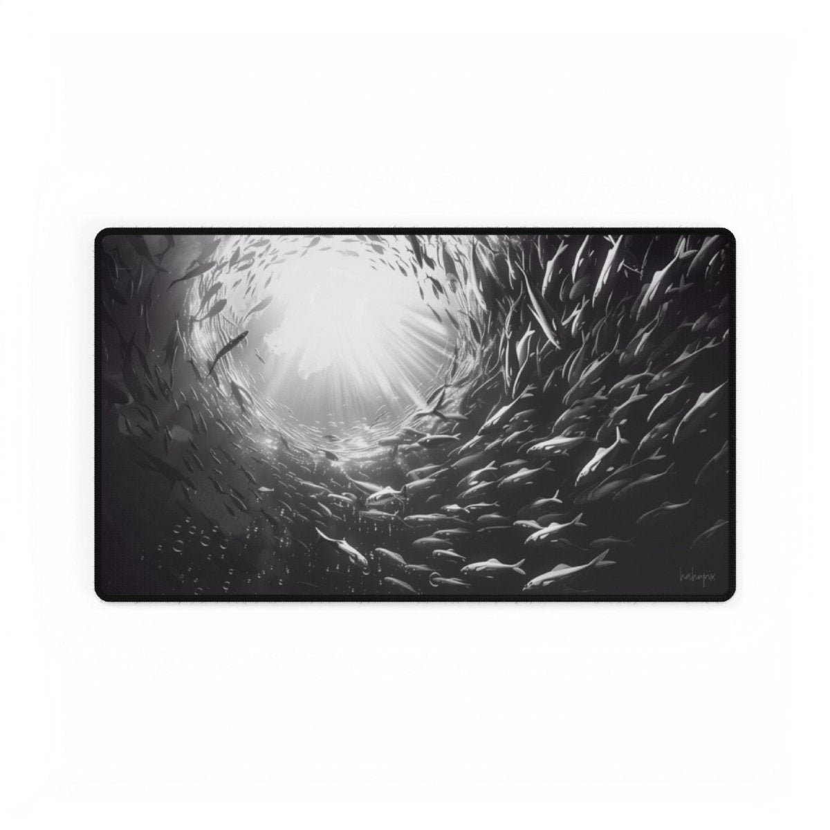 Fischschwarm Mauspad - Unterwasserwelt in Monochrom (60x35cm/80x40cm) - HappyHugPixels