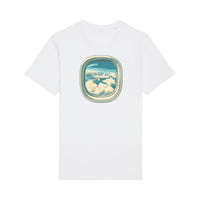 Flugzeug Wolken T-Shirt: Vintage Luftfahrt Illustration - bei HappyHugPixels