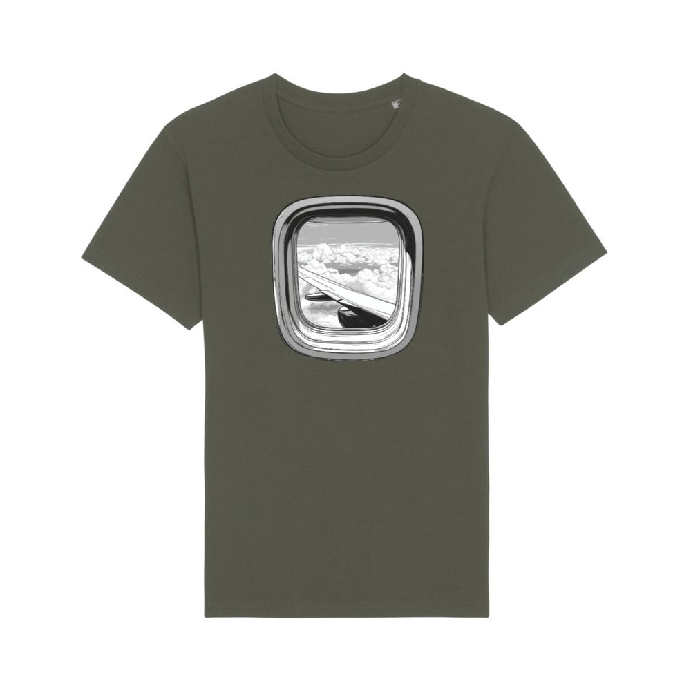 Flugzeugfenster Aussicht T-Shirt: Himmel Panorama - bei HappyHugPixels