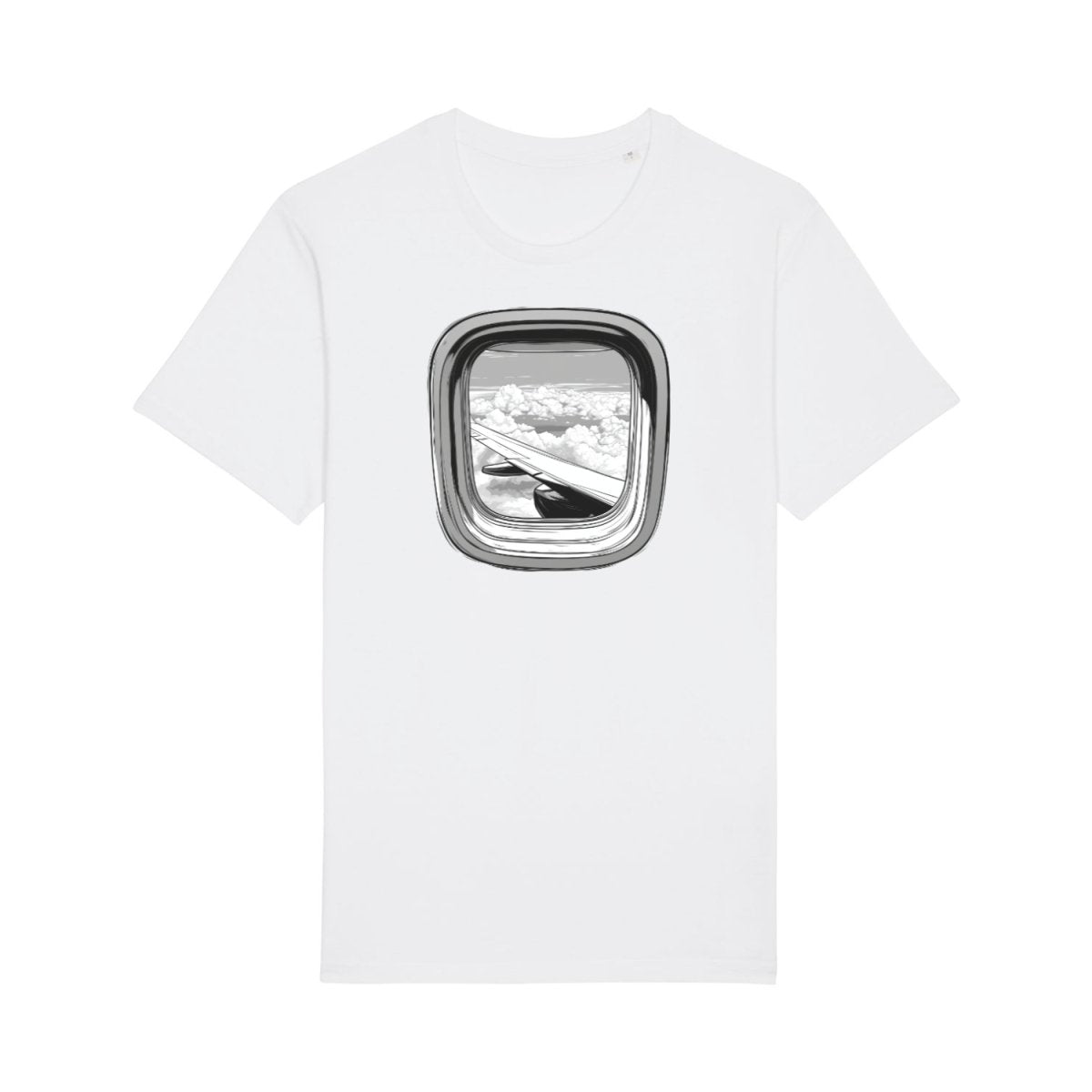 Flugzeugfenster Aussicht T-Shirt: Himmel Panorama - bei HappyHugPixels