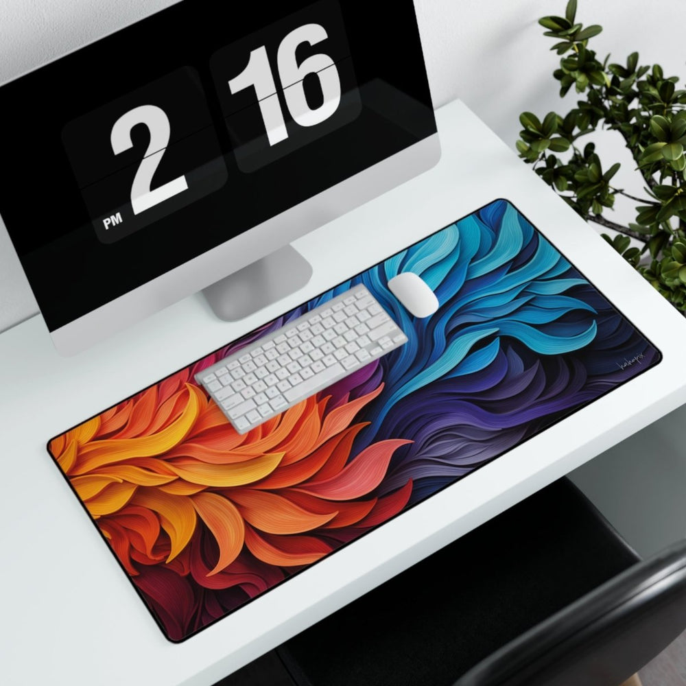 Forest Fire XXL Gaming Mauspad - Flammendes Laubdesign, Rutschfest - Mousepad bei HappyHugPixels