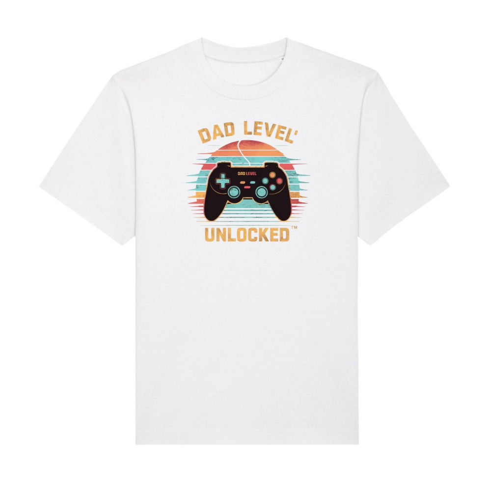 Freizeit T - Shirt Gamer Dad - "Dad Level Unlocked" - Retro - Design - T - Shirt bei HappyHugPixels