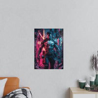 Gaming Poster Cyber - Punk Krieger - Matt und Glänzend - Poster bei HappyHugPixels