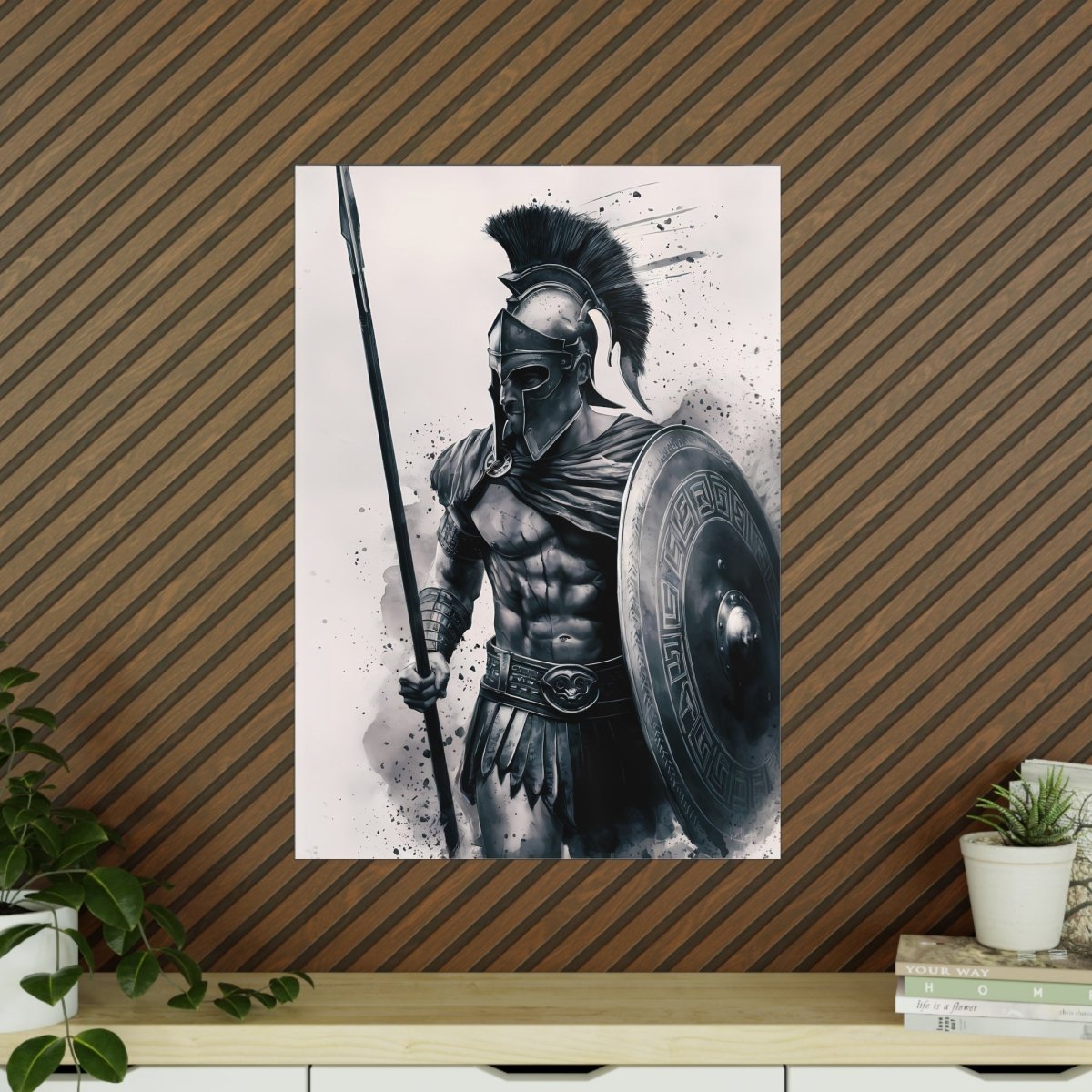 Gaming Poster Spartaner - Epischer Krieger in Action - Photopaper - Poster bei HappyHugPixels