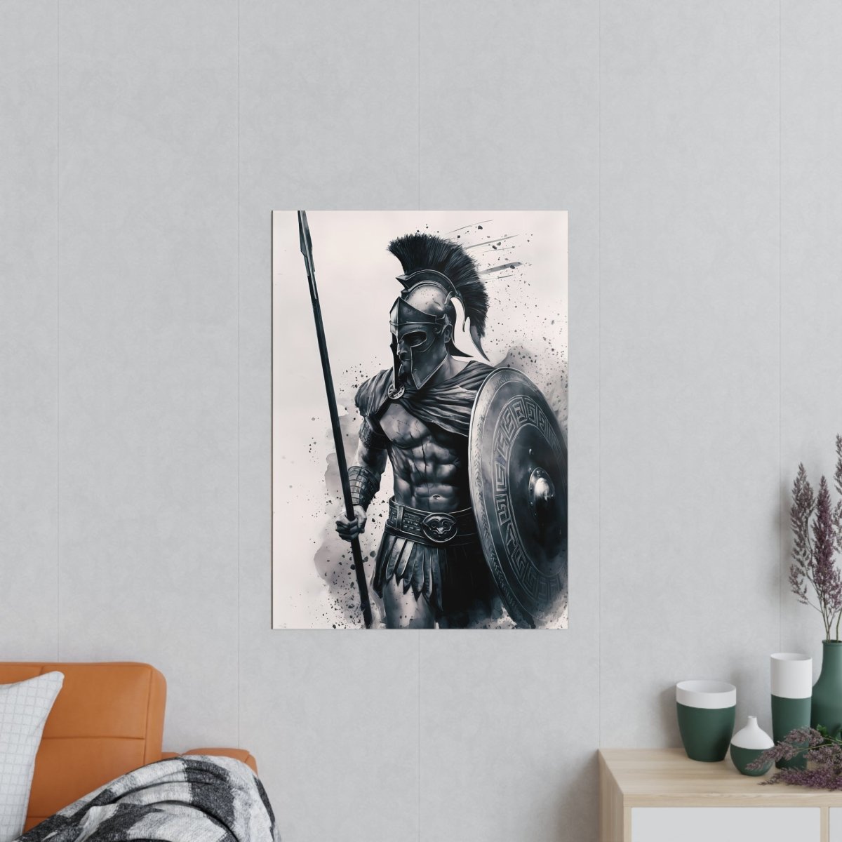 Gaming Poster Spartaner - Epischer Krieger in Action - Photopaper - Poster bei HappyHugPixels