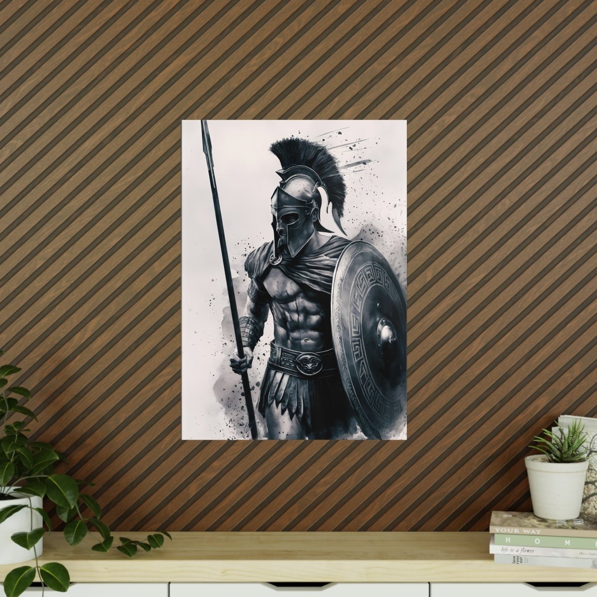 Gaming Poster Spartaner - Epischer Krieger in Action - Photopaper - Poster bei HappyHugPixels