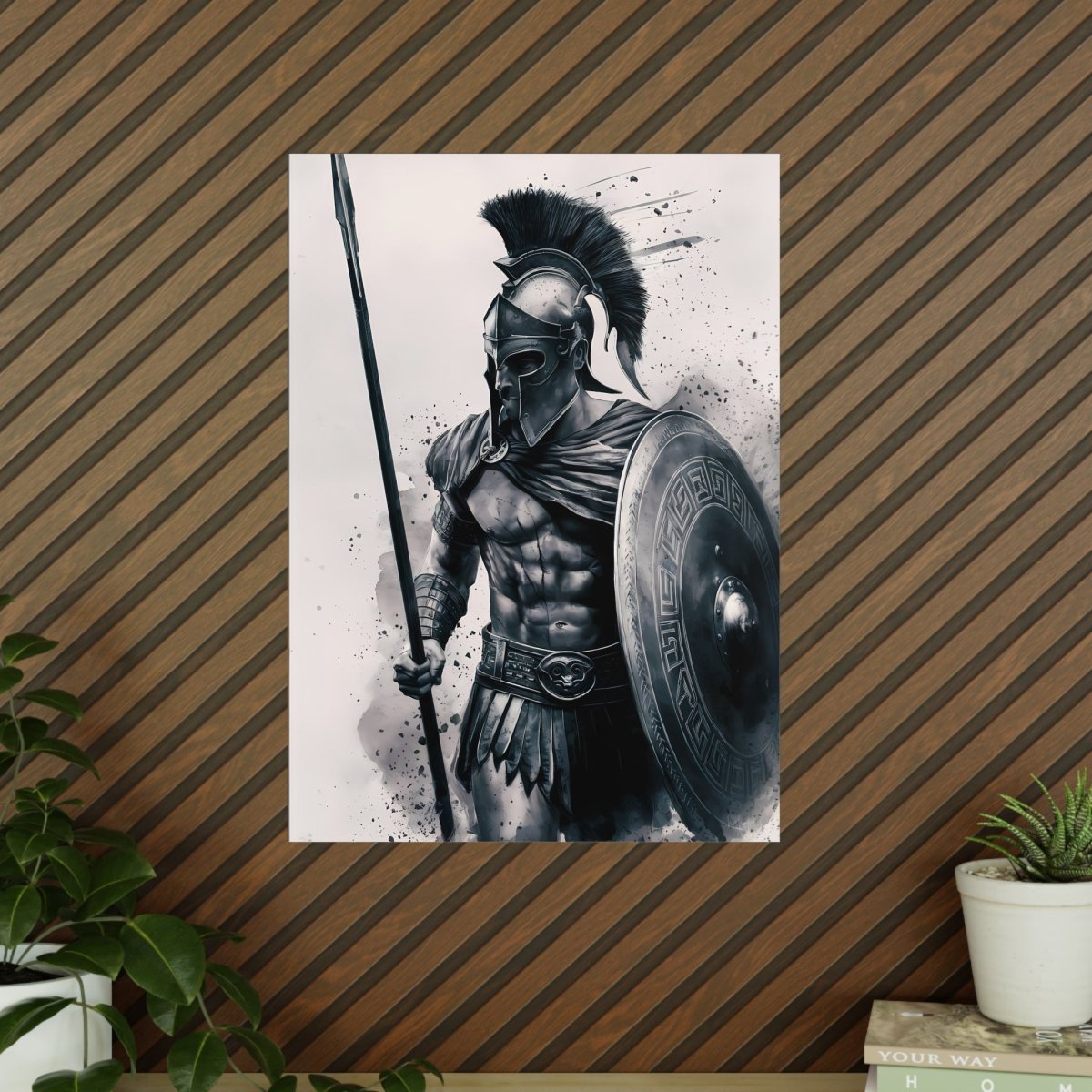 Gaming Poster Spartaner - Epischer Krieger in Action - Photopaper - Poster bei HappyHugPixels