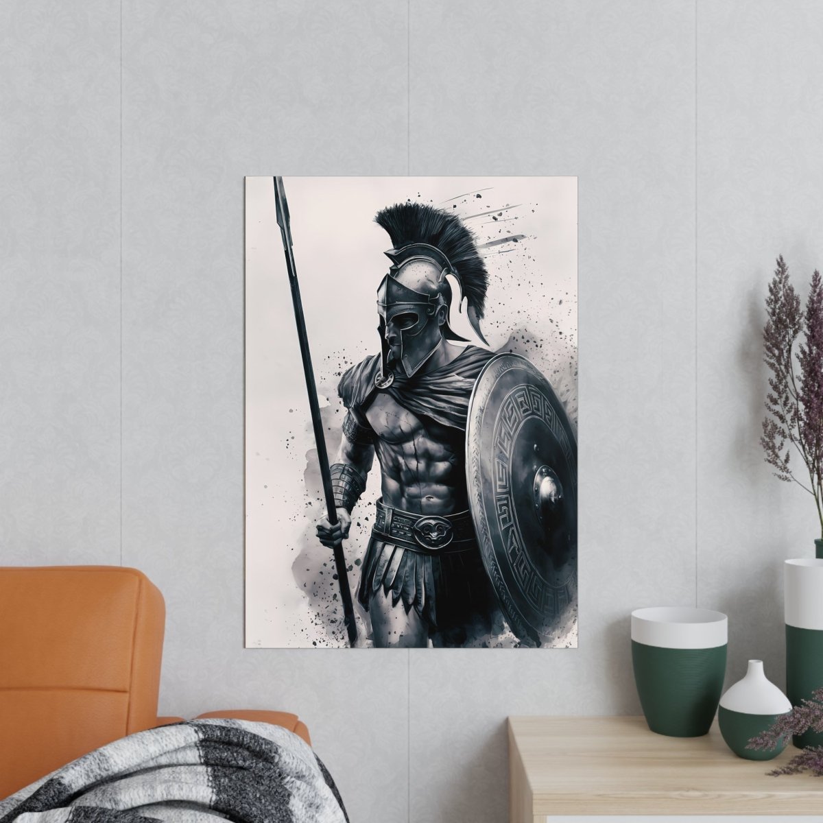 Gaming Poster Spartaner - Epischer Krieger in Action - Photopaper - Poster bei HappyHugPixels