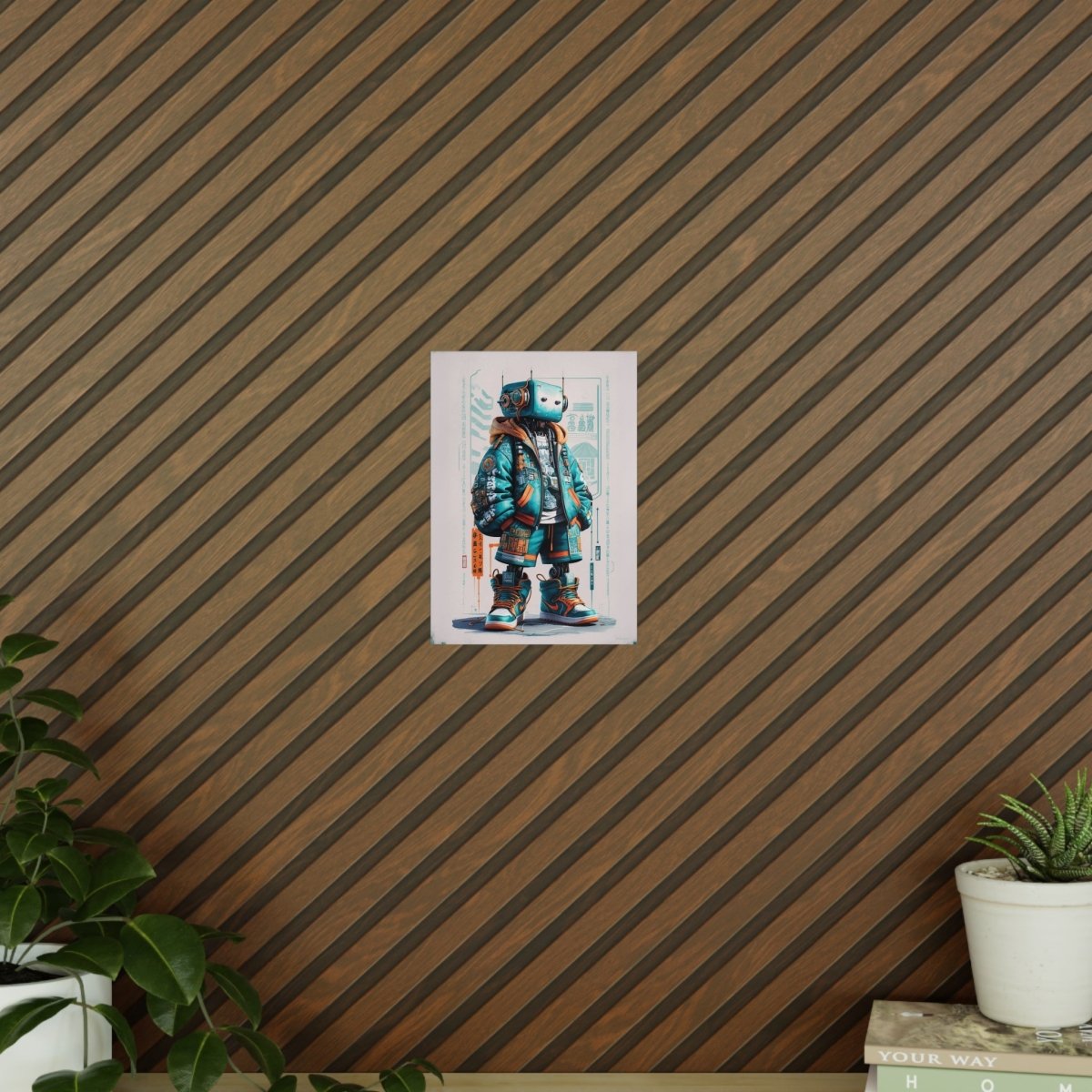 Gaming Robot Poster – Futuristischer Cyborg im Streetwear - Look - Poster bei HappyHugPixels