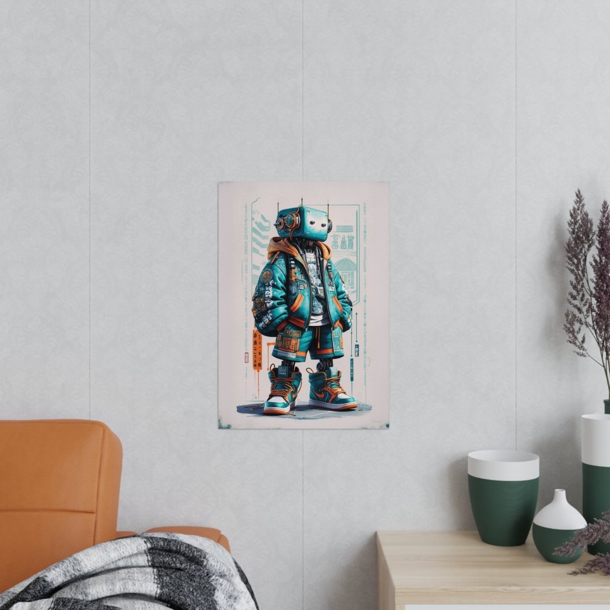 Gaming Robot Poster – Futuristischer Cyborg im Streetwear - Look - Poster bei HappyHugPixels