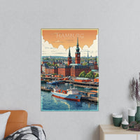 Hamburg Landungsbrücken - Travelposter für Entdecker - Poster bei HappyHugPixels