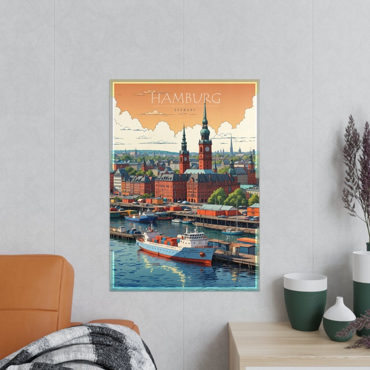 Hamburg Landungsbrücken - Travelposter für Entdecker - Poster bei HappyHugPixels