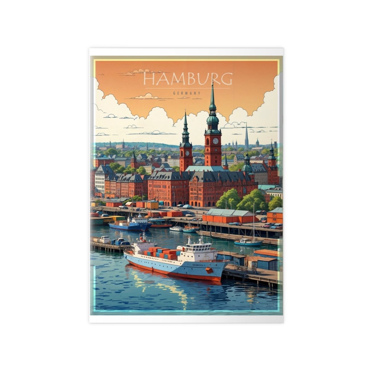 Hamburg Landungsbrücken - Travelposter für Entdecker - Poster bei HappyHugPixels